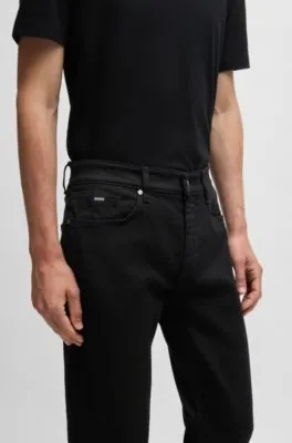 Maine Regular-fit jeans in black super-soft Italian denim