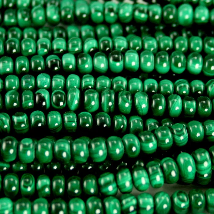 Malachite Rondelle 6mm