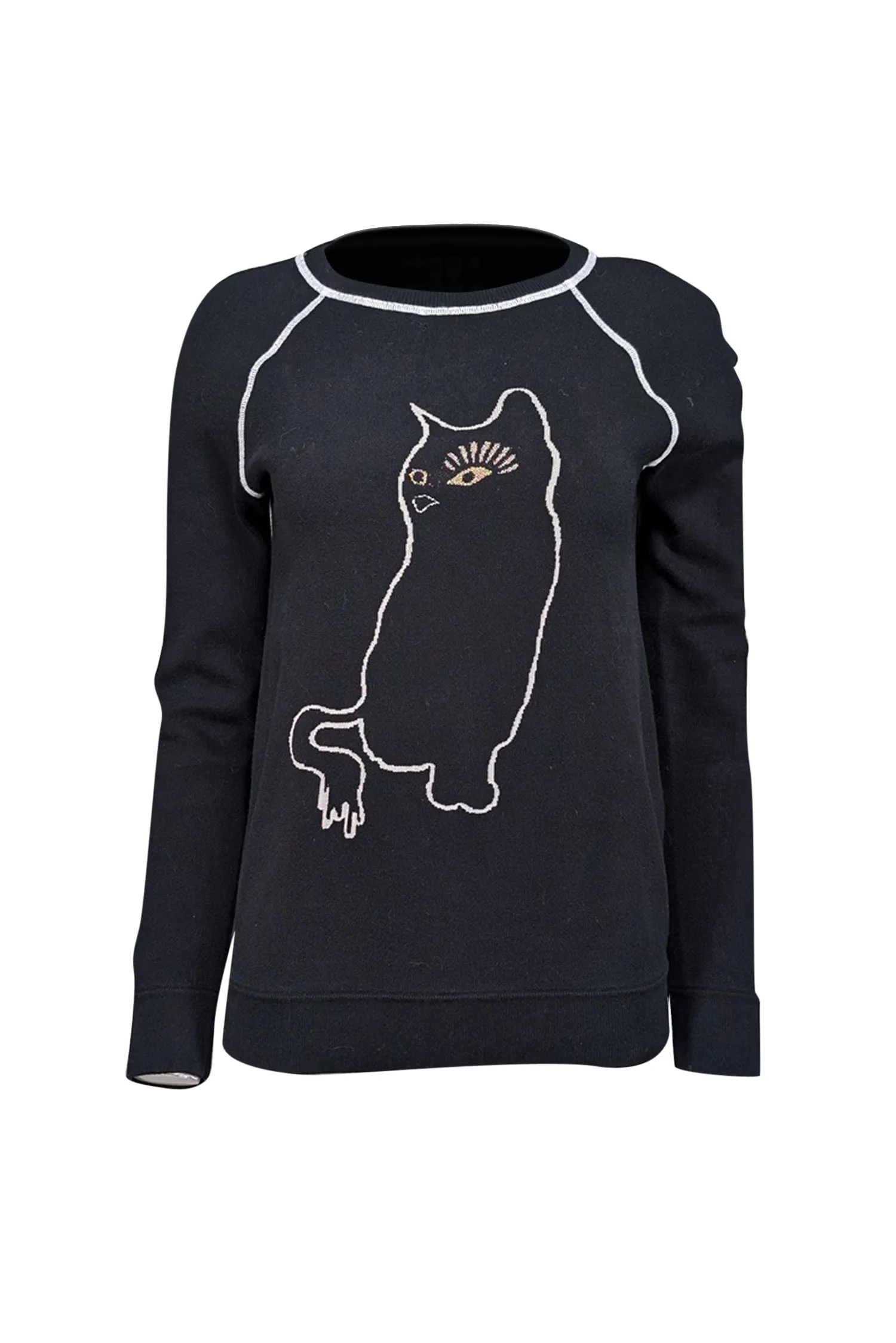 Marc by Marc Jacobs - Black Cotton Blend Sweater w/ Cat Motif S