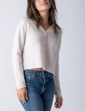 Margaret O'Leary Cashmere Vee Cardigan in Ivory 