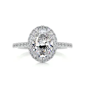 Maria Moissanite & Diamonds Ring -14K White Gold