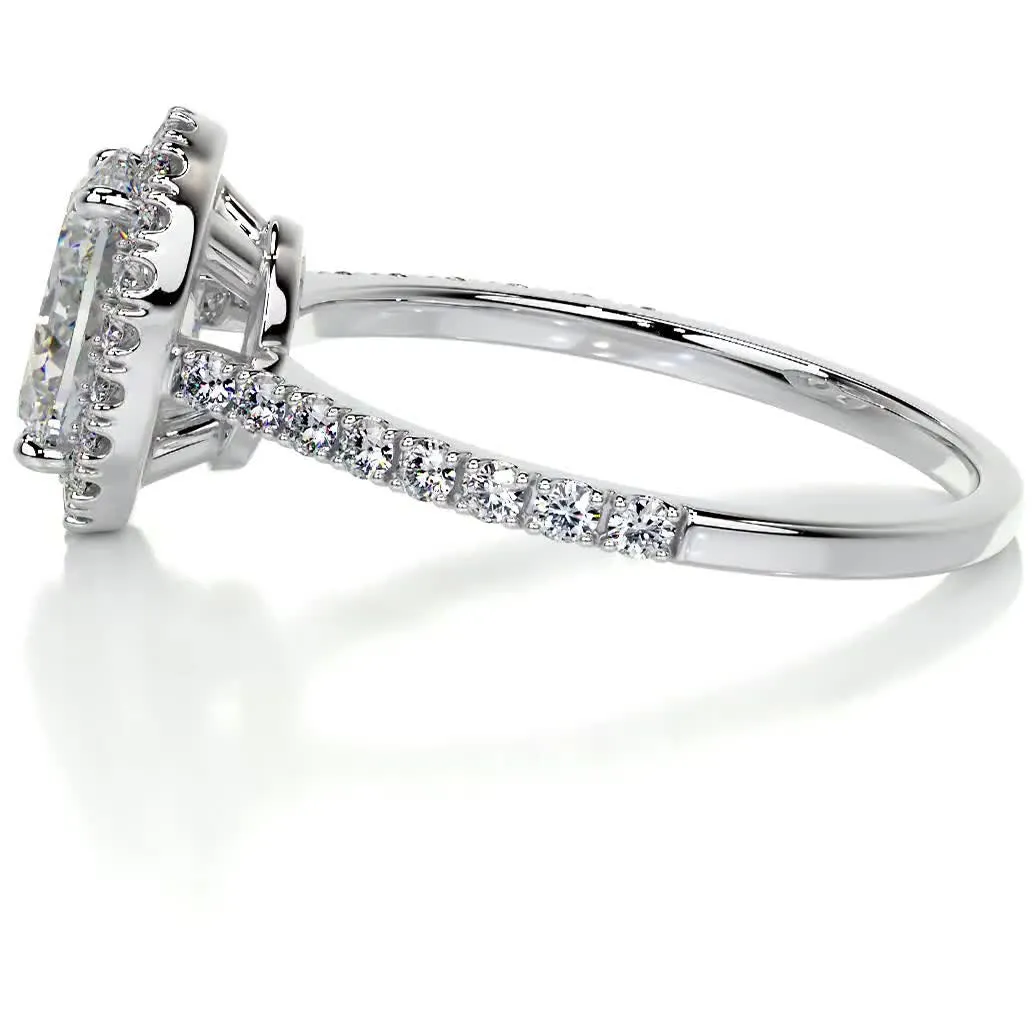 Maria Moissanite & Diamonds Ring -14K White Gold