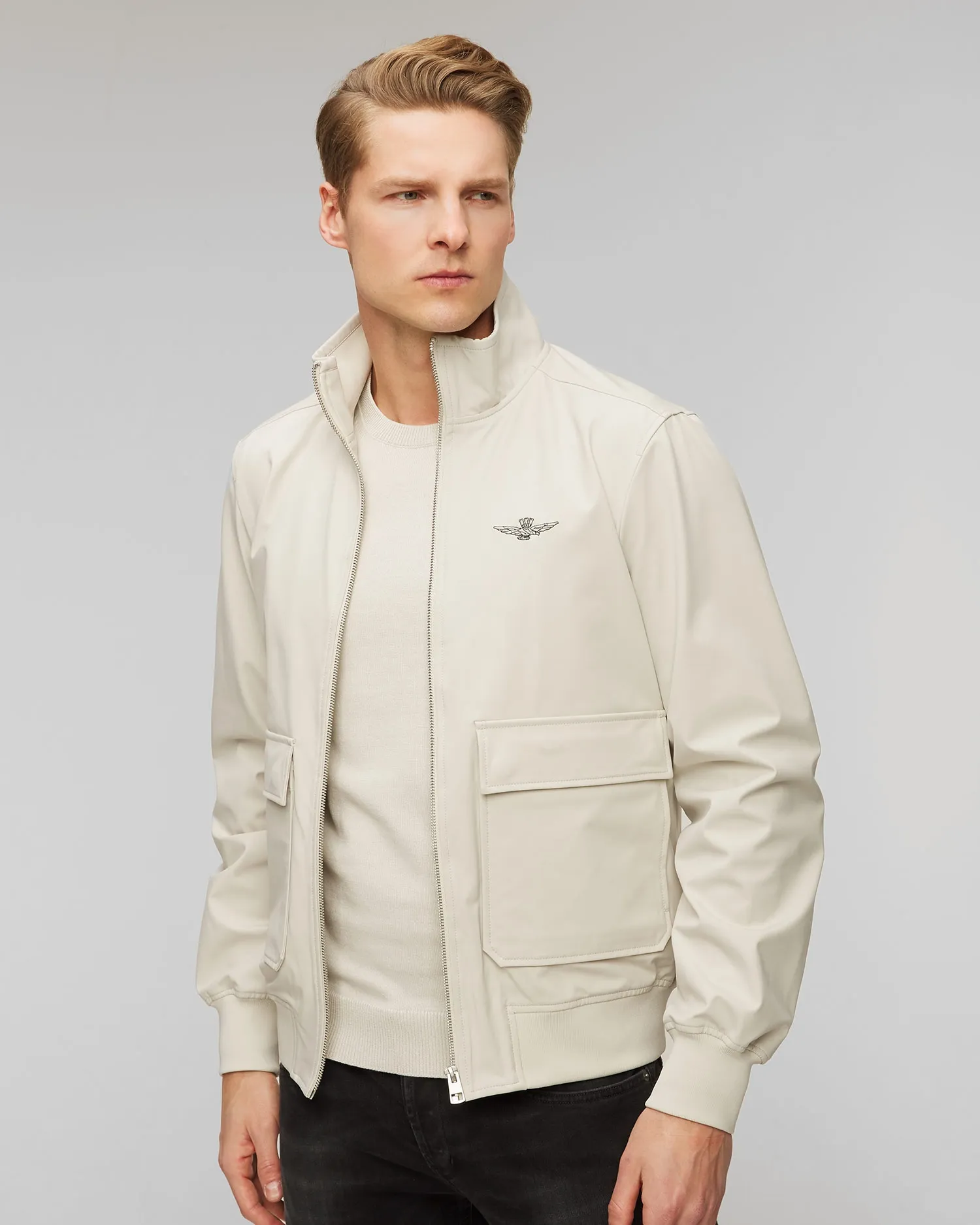 Men's beige jacket Aeronautica Militare 241ab2141ct3245-57537