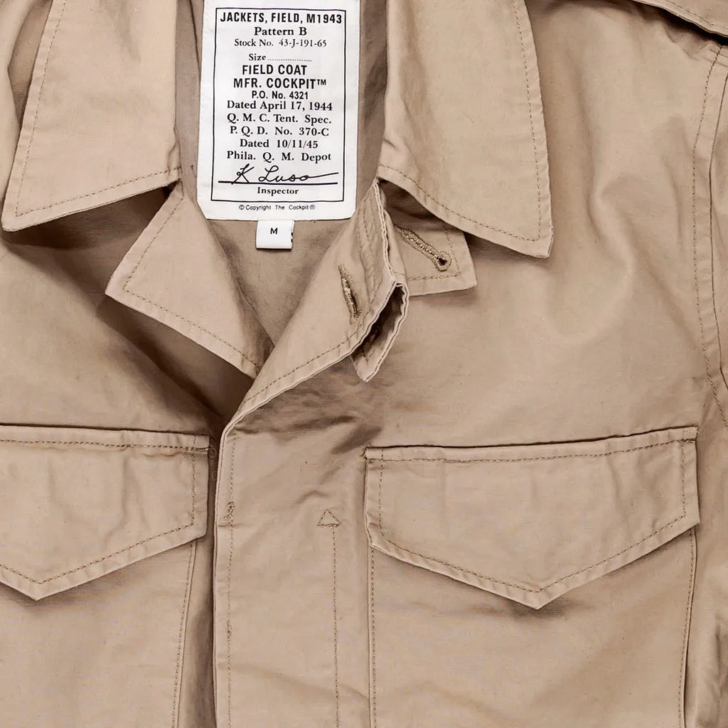 Men's Omaha Beach Field Jacket (Khaki or Green Cotton Poplin)