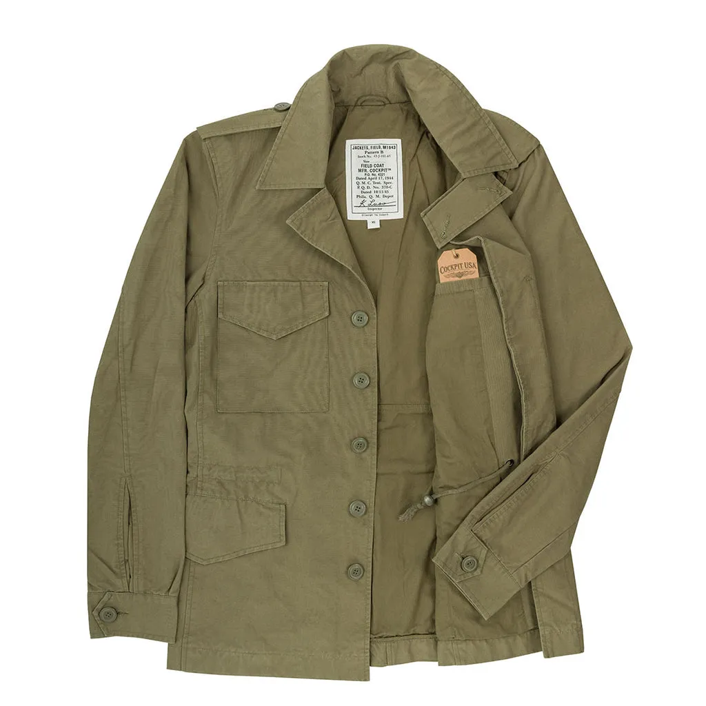 Men's Omaha Beach Field Jacket (Khaki or Green Cotton Poplin)