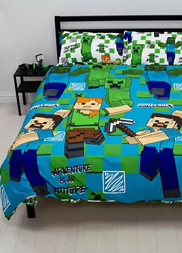 Minecraft Drawn Reversible Duvet Cover Set | Kaleidoscope