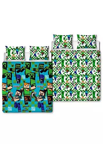 Minecraft Drawn Reversible Duvet Cover Set | Kaleidoscope