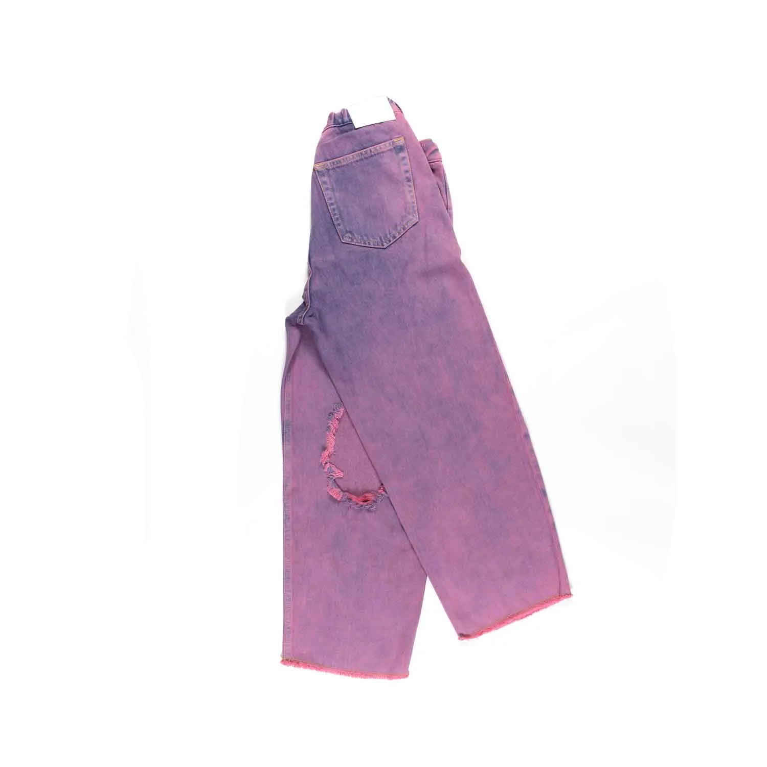 Mm6 Maison Margiela Blue And Fuchsia Tie Dye Wide Leg Jeans