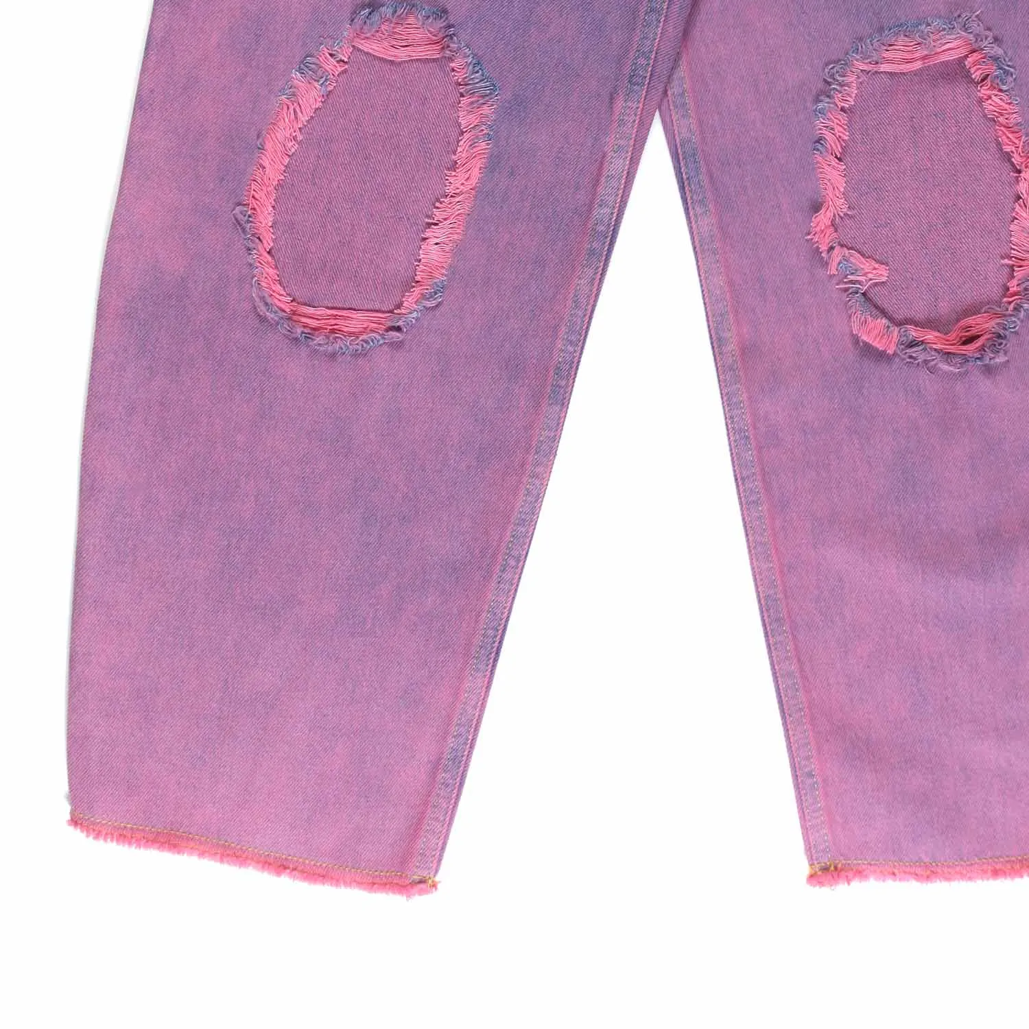 Mm6 Maison Margiela Blue And Fuchsia Tie Dye Wide Leg Jeans