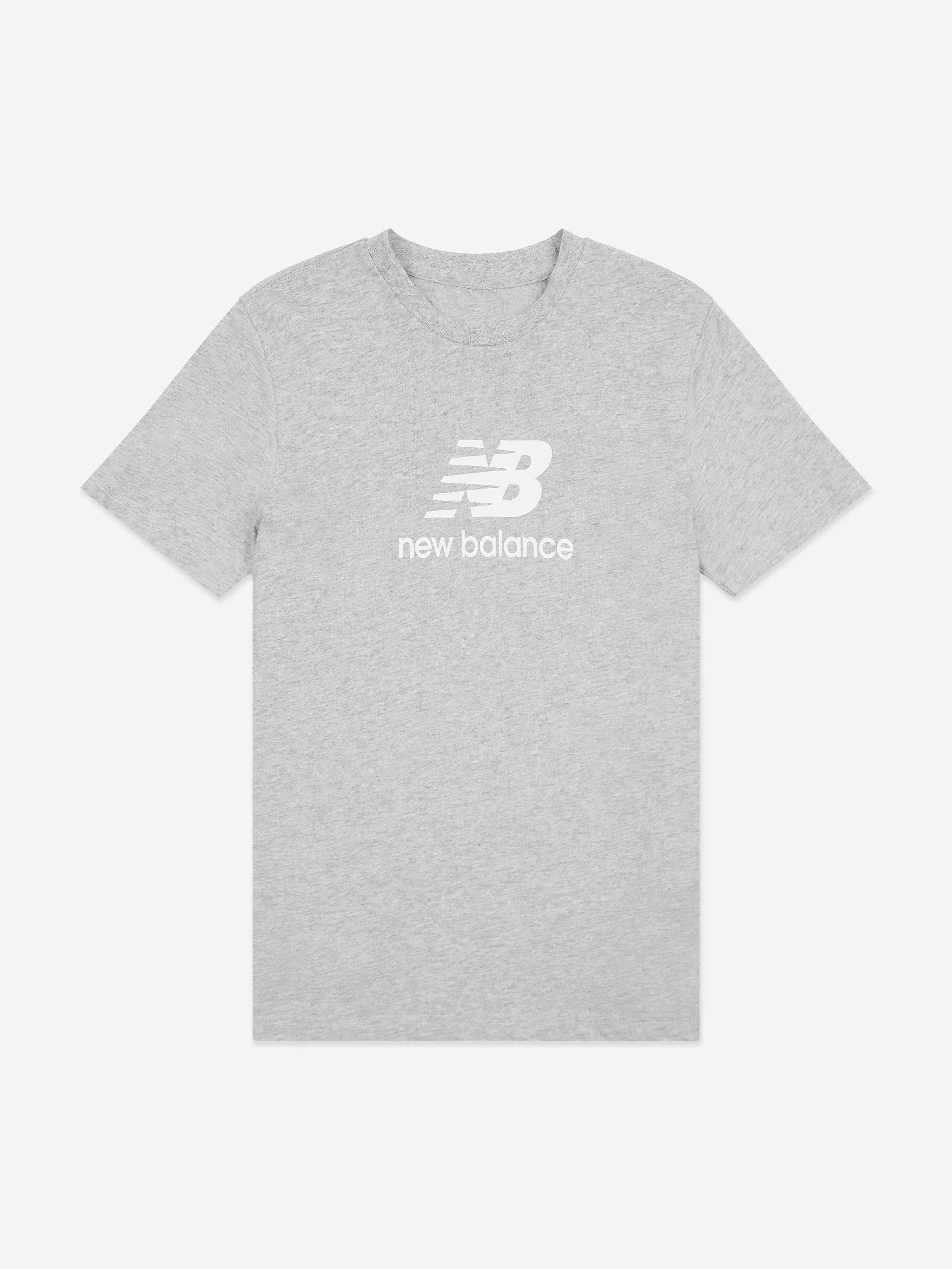 New Balance Boys Jersey Stacked Logo T-Shirt in Grey