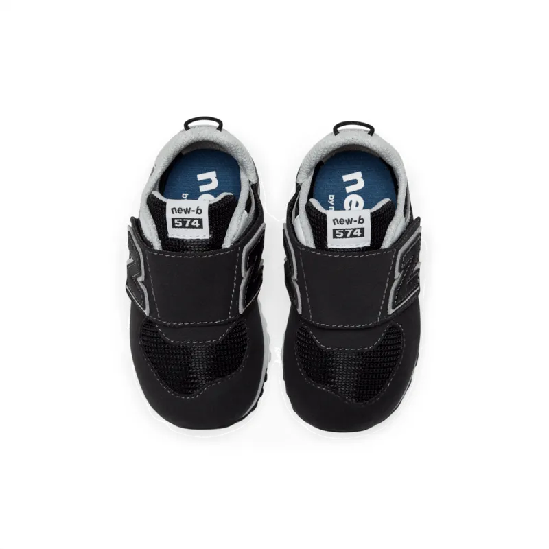 New Balance Infant & Toddler Boys 574 NEW-B Hook & Loop Shoe - NW574BK (X-Wide)