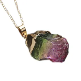 New Fashion Colorful Chakra Rock Stone Pendant Necklace