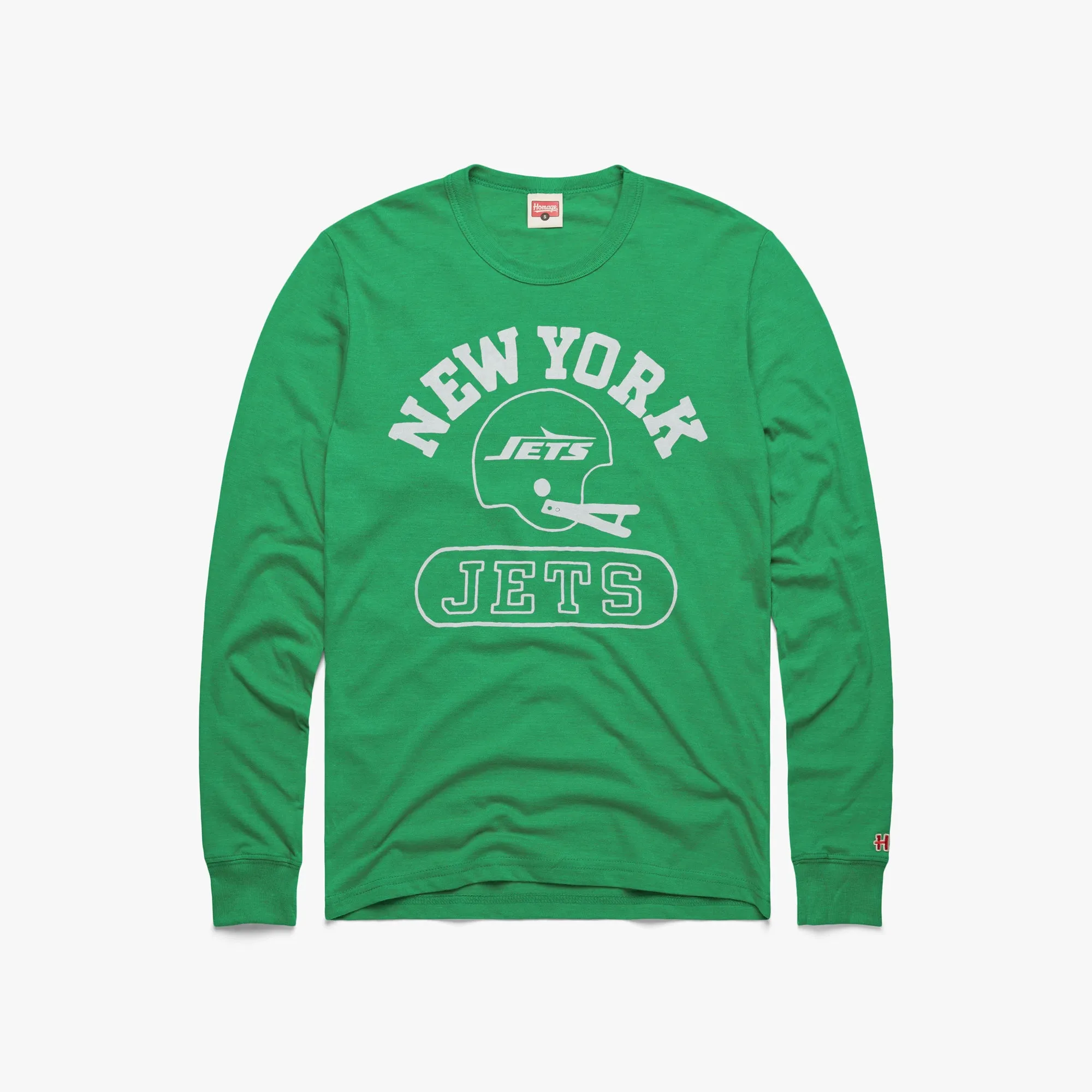 New York Jets Throwback Helmet Long Sleeve Tee