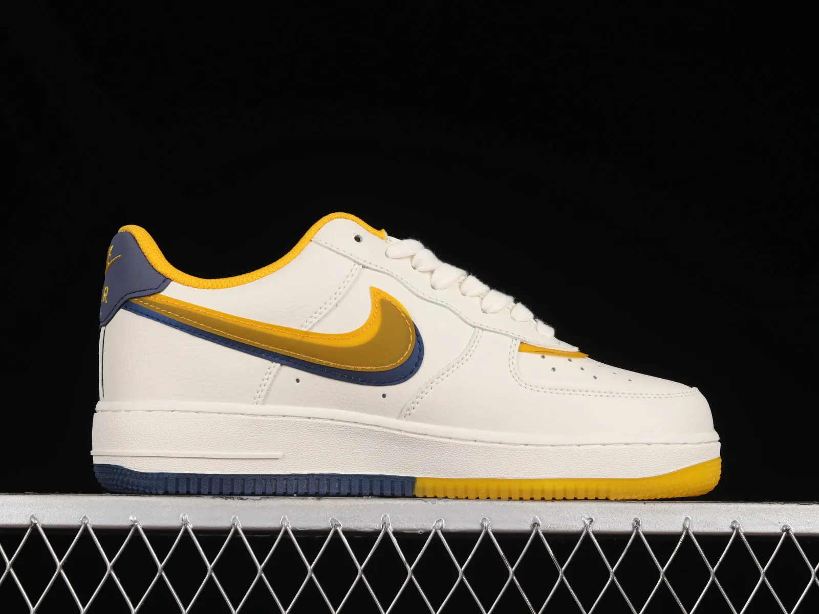 Nike Air Force 1 07 Low Corona Cream White Dark Blue Yellow CW1574-806
