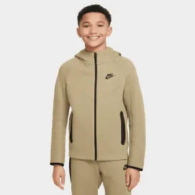 Nike Junior Boys' Tech Fleece Full-Zip Hoodie Neutral Olive / Black