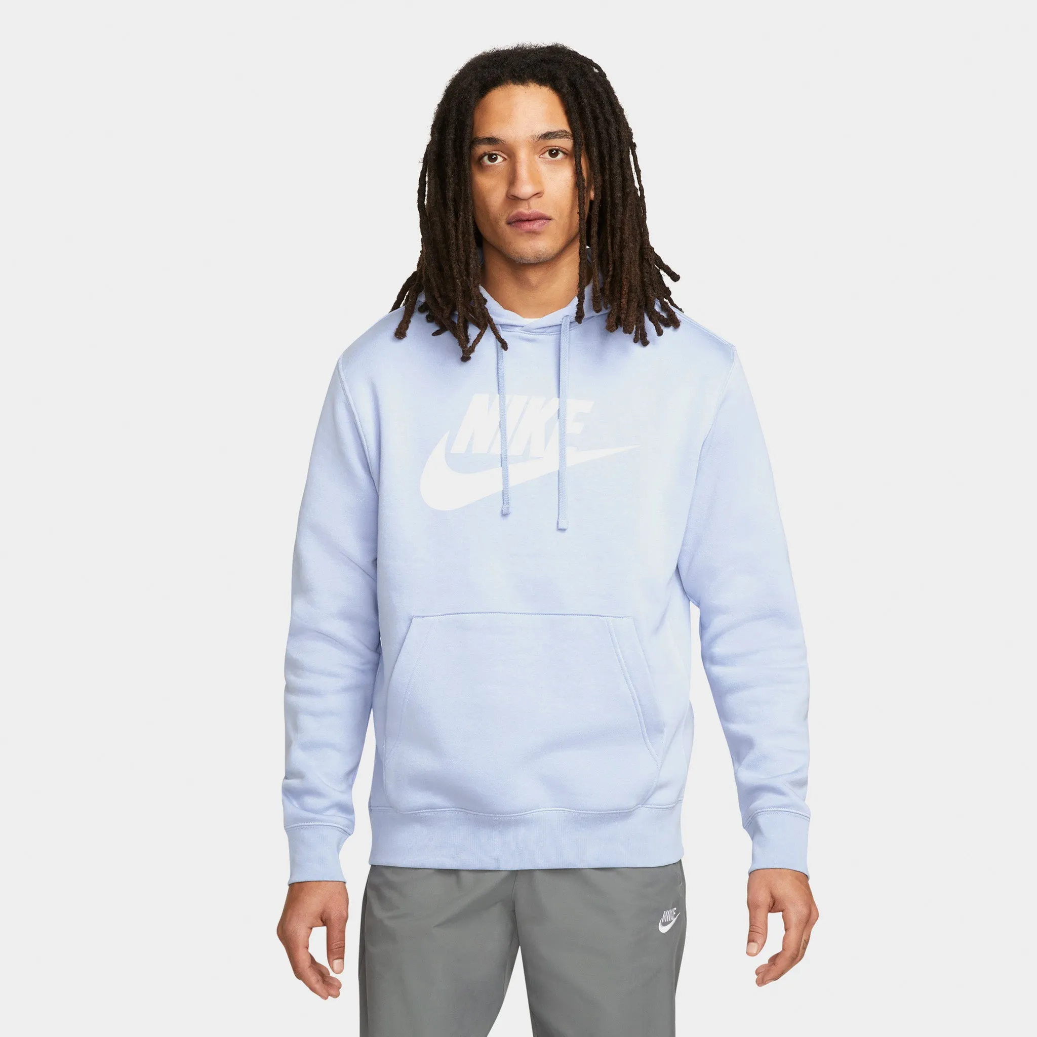 Nike Sportswear Club Fleece Graphic Pullover Hoodie Light Marine / Light Marine - White