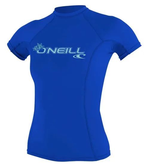 O'Neill Womens' Basic Skins Short Sleeve Rash Vest 2018 - Tahitian Blue