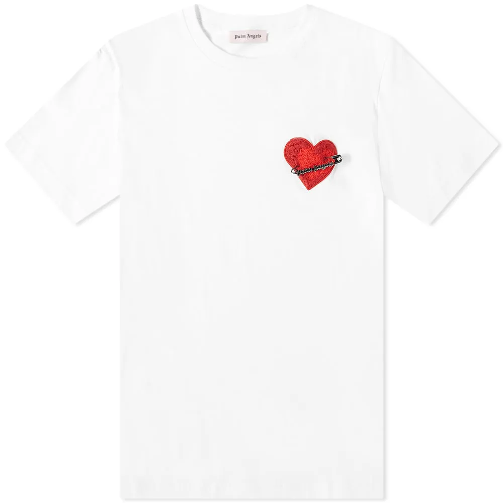 Palm Angels Pin My Heart TeeWhite