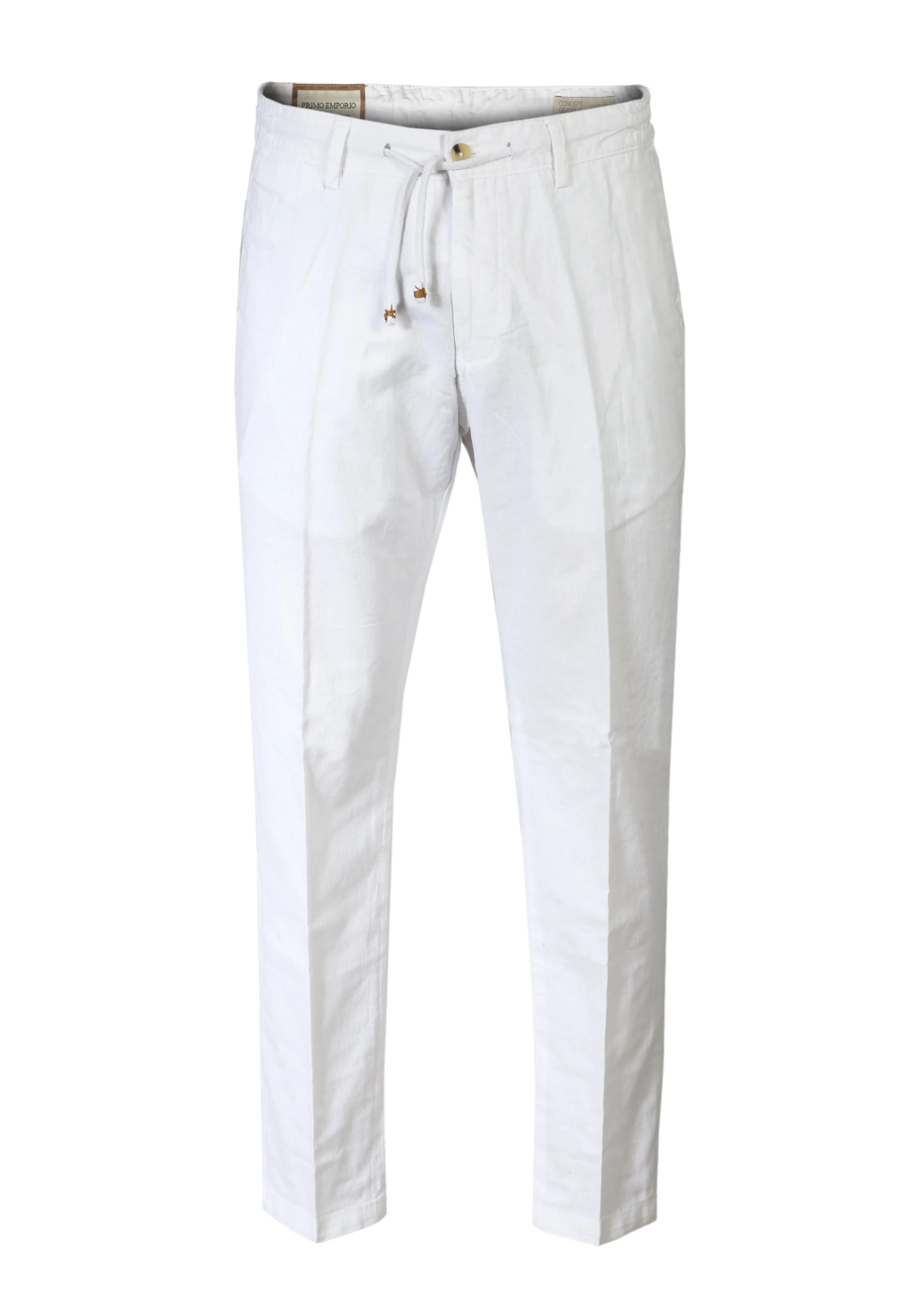 Pantalone con Laccio e Bottoni - Bianco