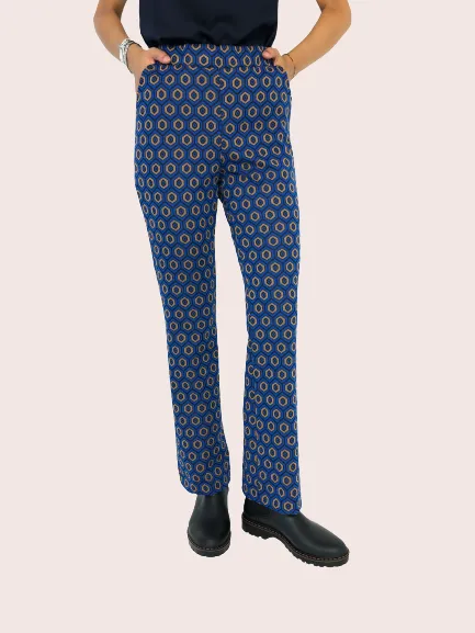 PANTALONE DONNA BLU IN FANTASIA