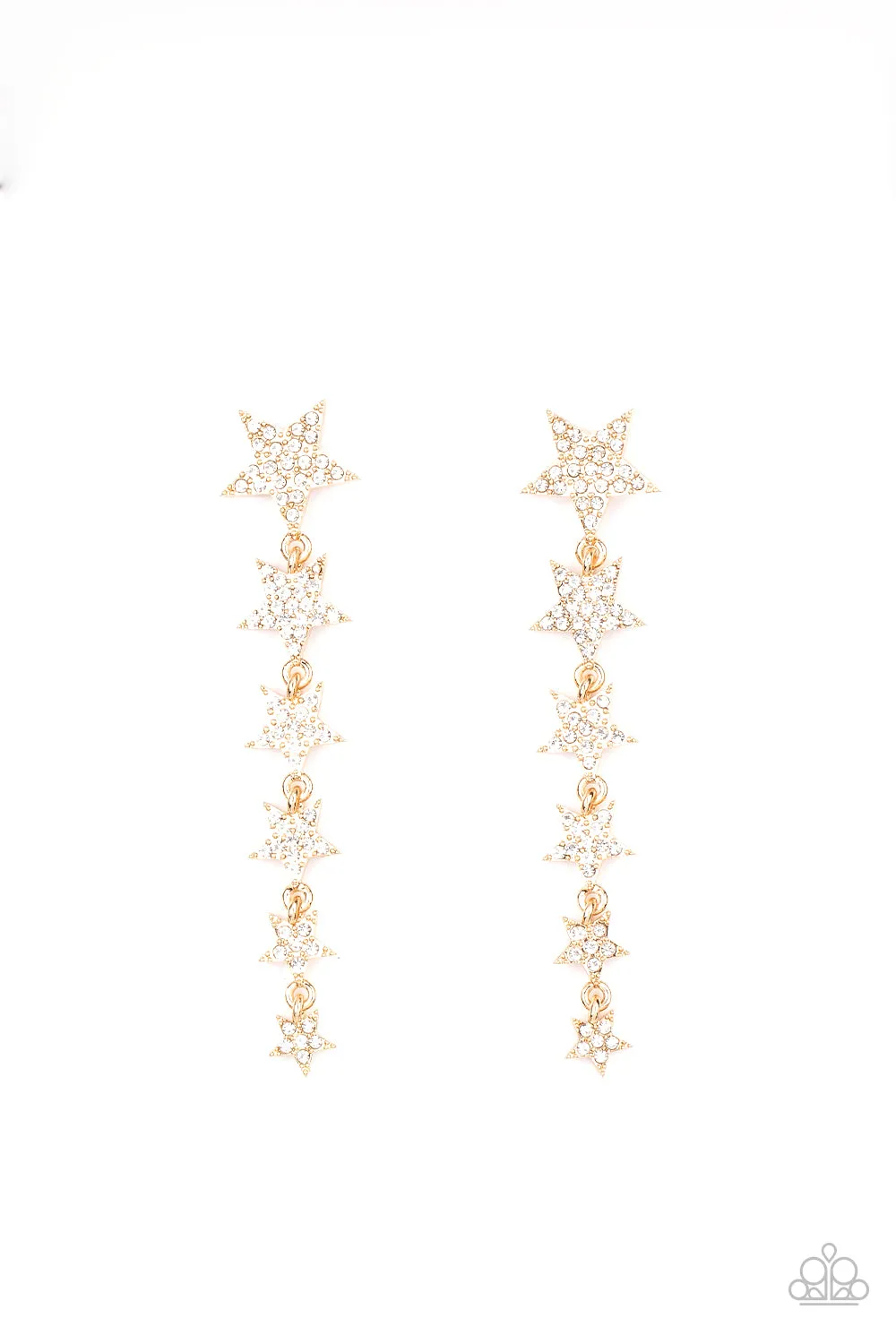 Paparazzi Americana Attitude - Gold Star Earrings