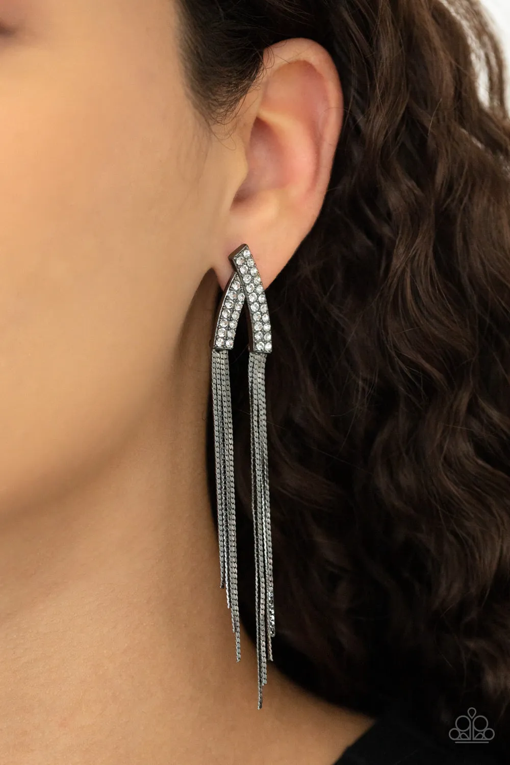 Paparazzi It Takes Two To TASSEL - Black Earrings