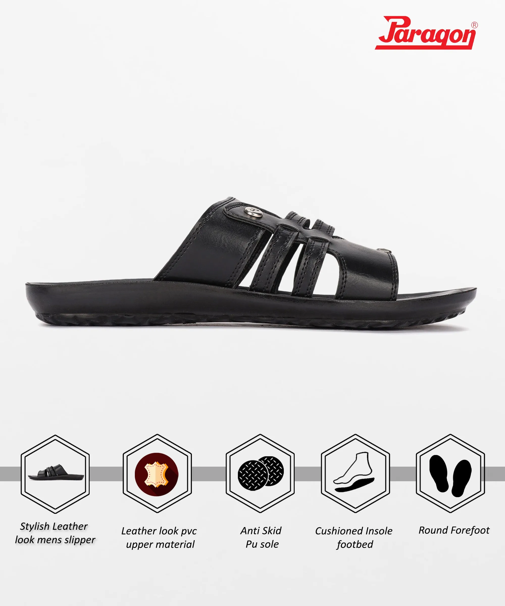 Paragon PUK2228G Men Stylish Sandals | Comfortable Sandals for Daily Outdoor Use | Casual Formal Sandals with Cushioned Soles