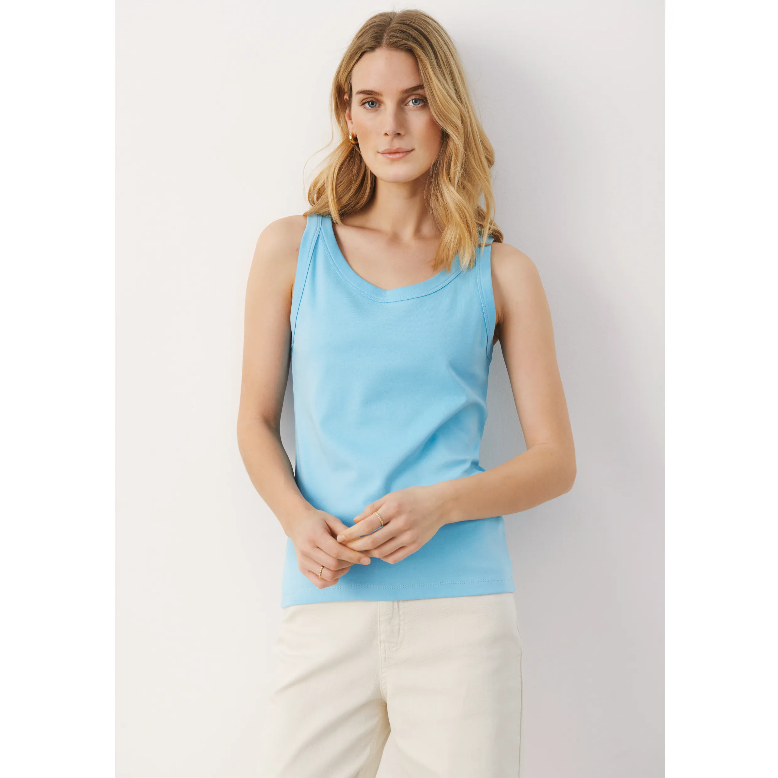 Part Two Arvida Organic Cotton Vest Top in Baltic Sea 7708