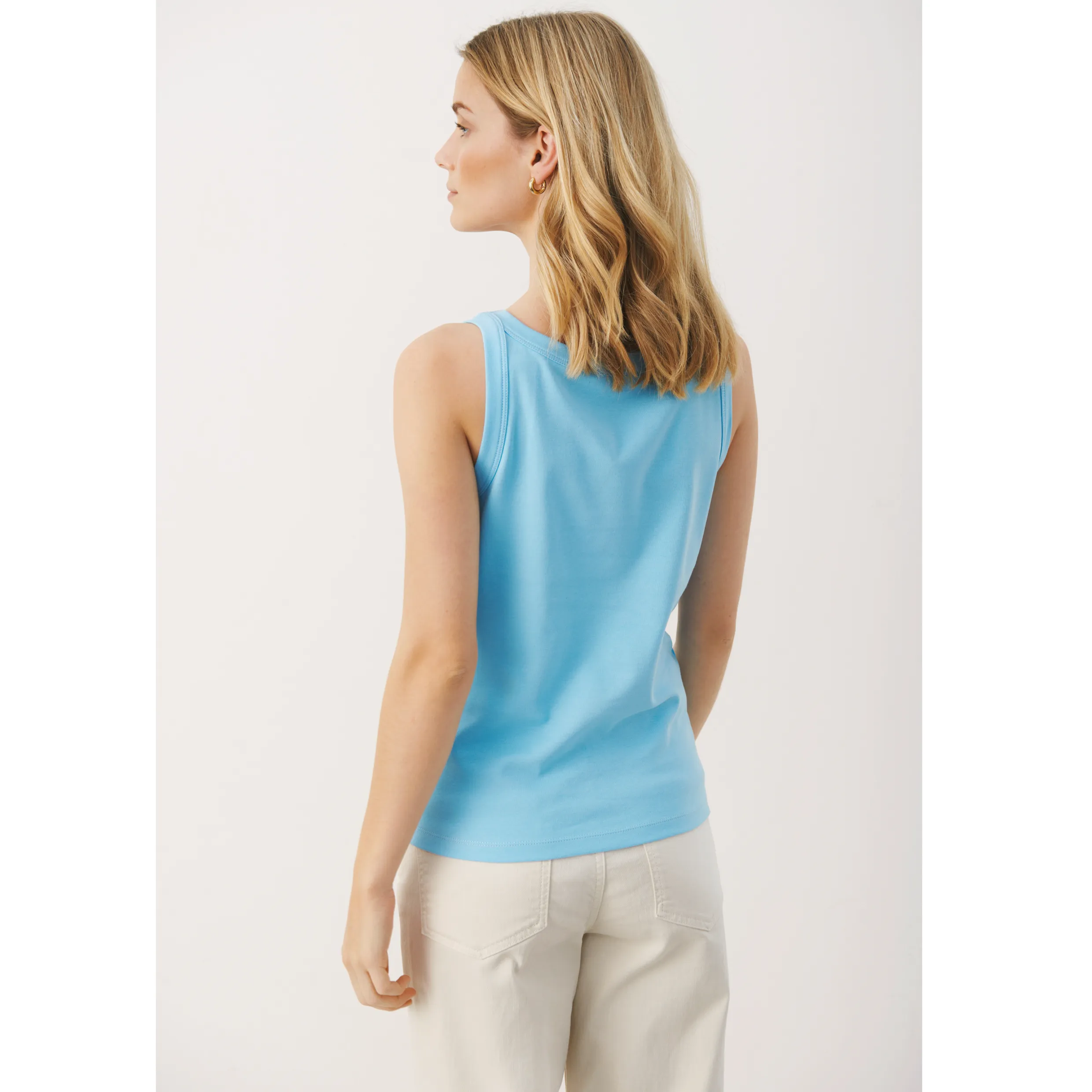 Part Two Arvida Organic Cotton Vest Top in Baltic Sea 7708