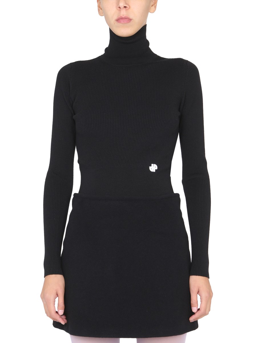 PATOU    RIBBED WOOL TURTLENECK SWEATER