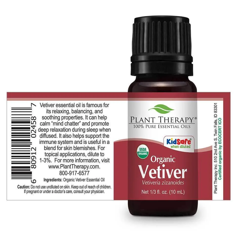 Plant Therapy Vetiver Organic Essential Oil