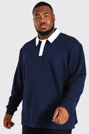 Plus Size Rugby Polo | boohooMAN UK