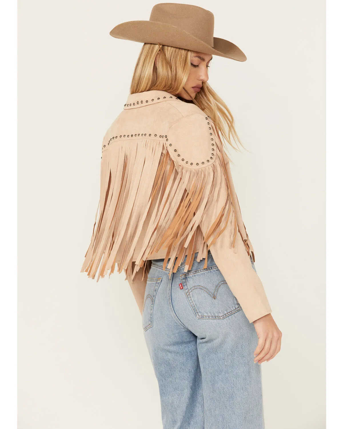 Product Name:  Blue B Women's Studded Faux Suede Fringe Jacket