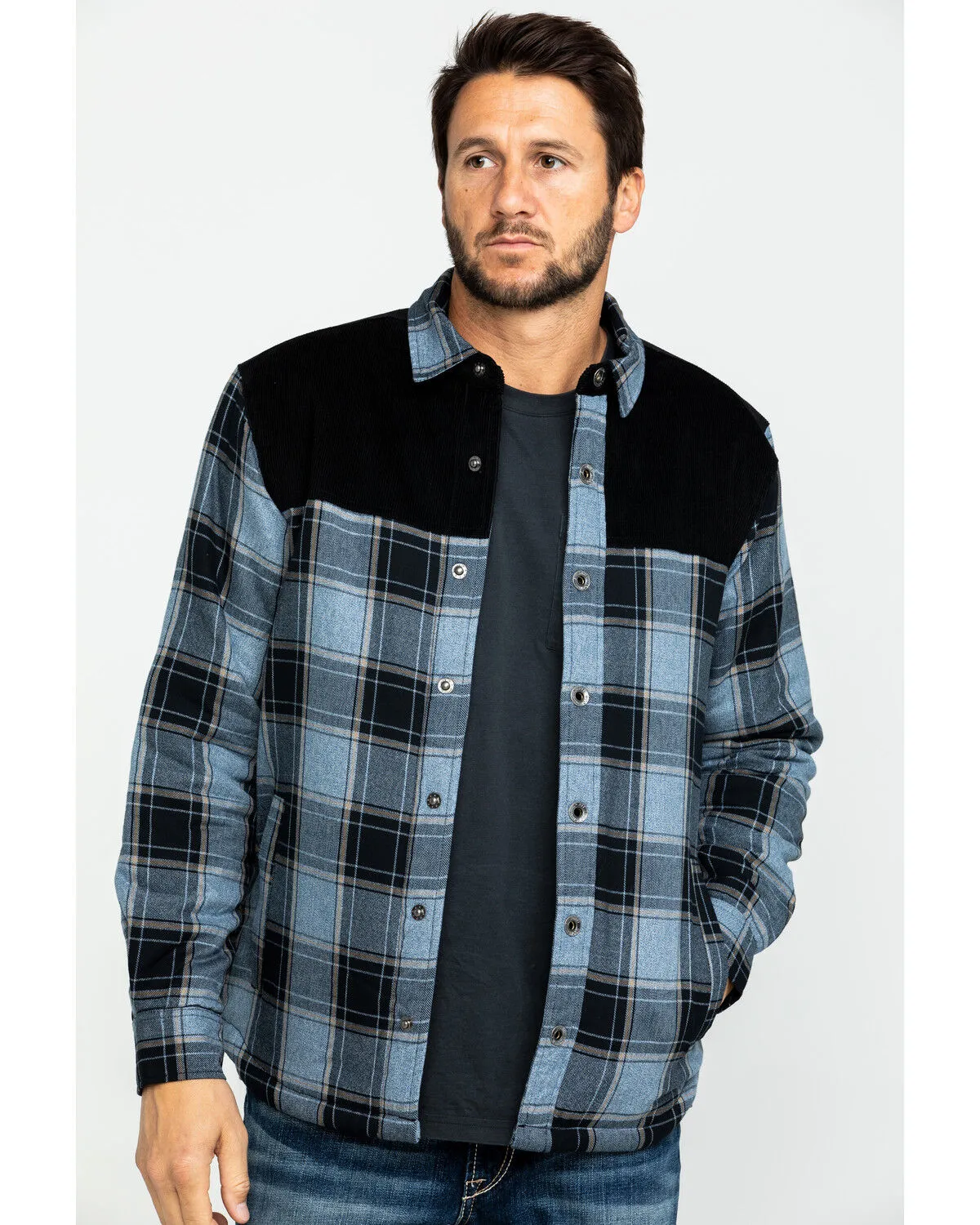 Product Name:  Moonshine Spirit Men's Goleta Plaid Mixed Flannel Nylon Shirt Jacket