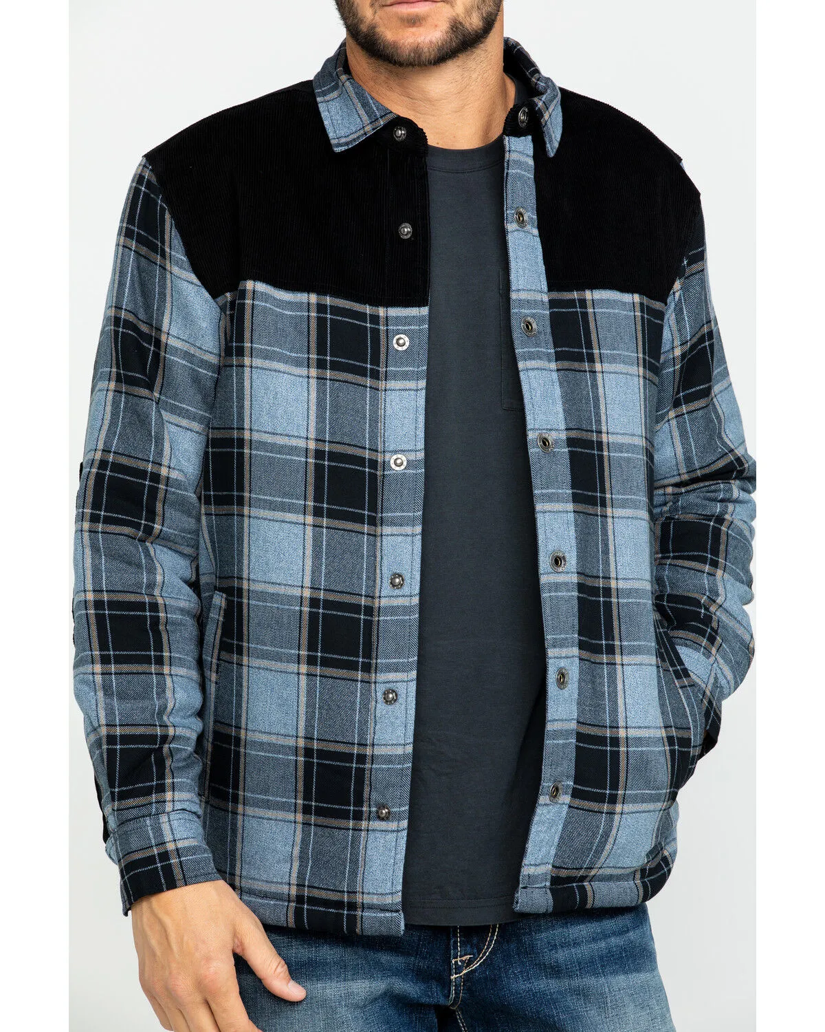 Product Name:  Moonshine Spirit Men's Goleta Plaid Mixed Flannel Nylon Shirt Jacket