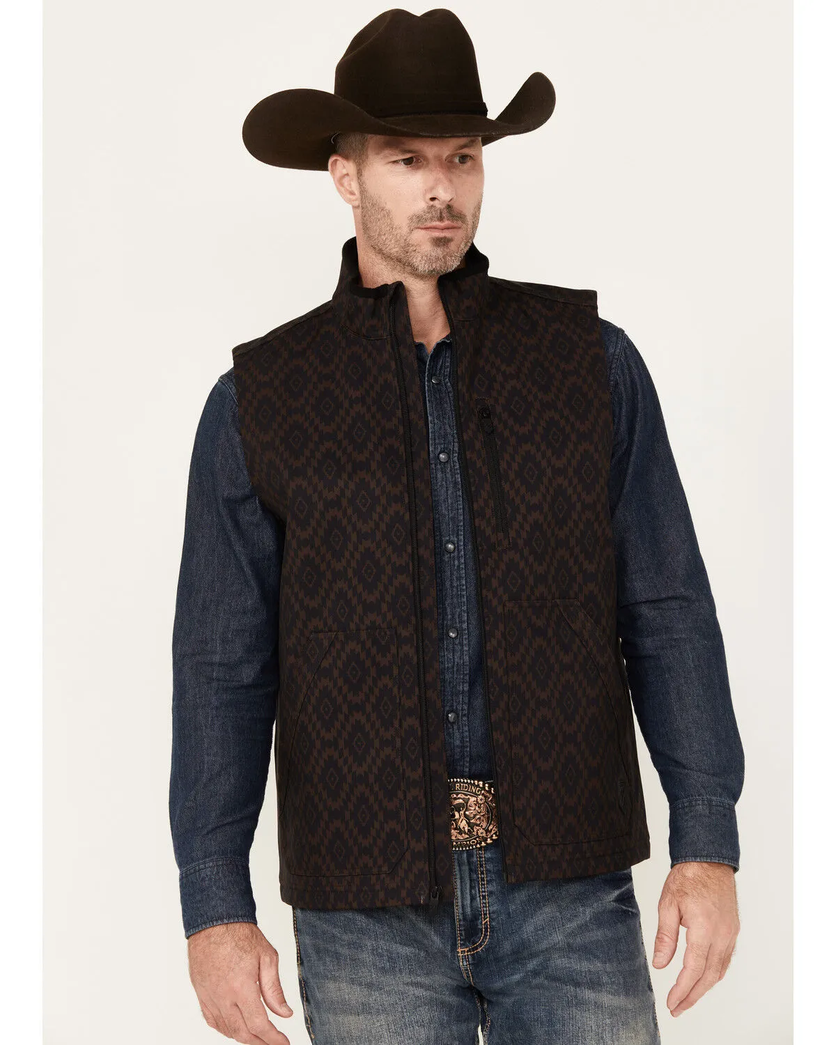 Product Name:  RANK 45® Men's Southwestern Print Softshell Vest