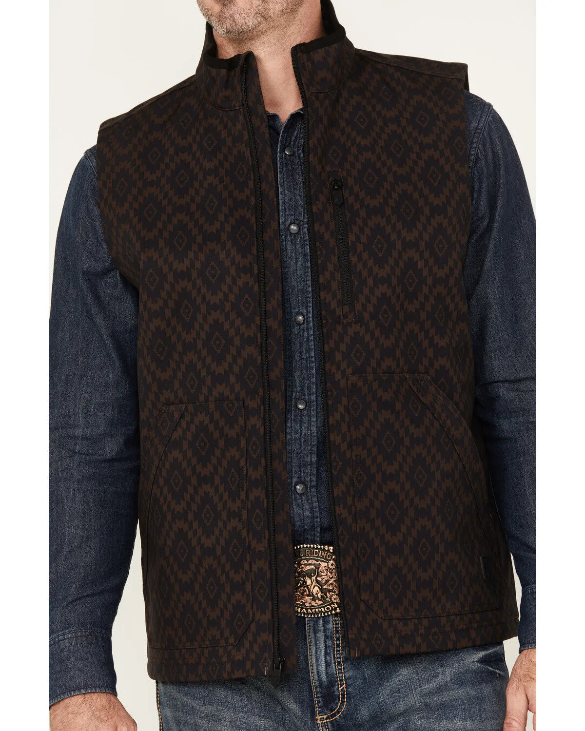 Product Name:  RANK 45® Men's Southwestern Print Softshell Vest