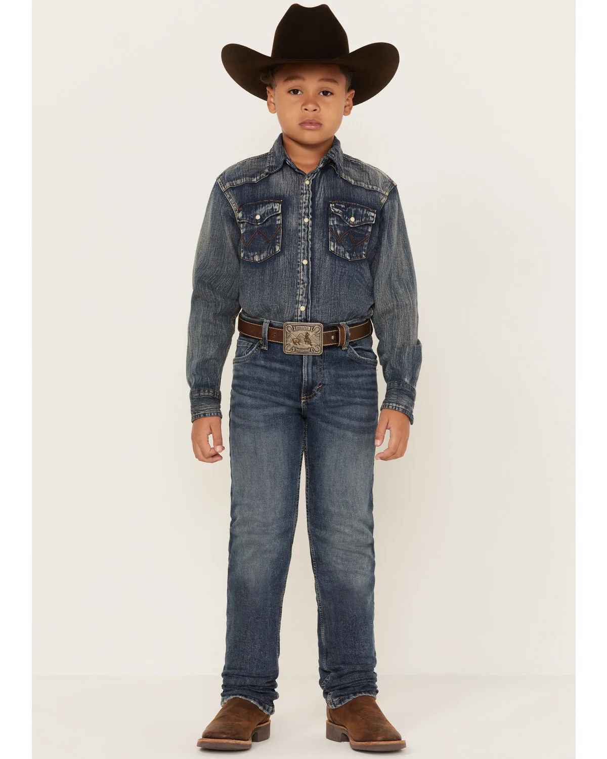 Product Name:  Wrangler Boys' Medium Wash Slim Straight Denim Jeans