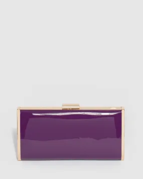 Purple Anela Hardcase Clutch Bag