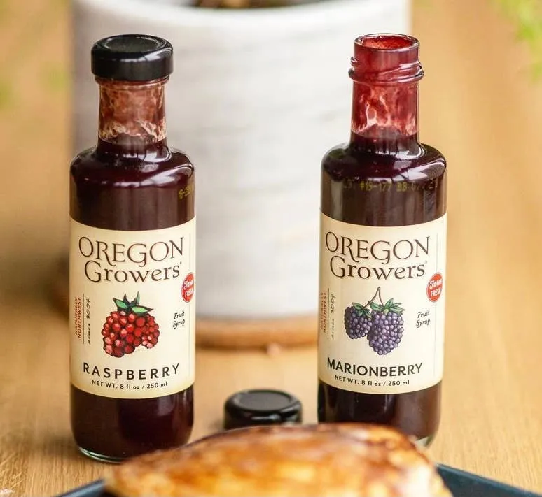 Raspberry Fruit Syrup by Oregon Growers 8 oz Made in USA