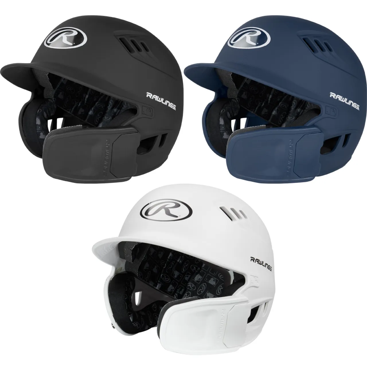 Rawlings R16 Baseball Batting Helmet Reverse C Flap w/ Cheek Extension RHB/LHB