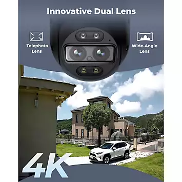 Reolink 4K 8MP Dual-Lens with Auto-track&focus PTZ Spotlight 2.4/5GHz Wi-Fi Trackmix Camera with 64GB SD Card | Kaleidoscope