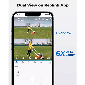 Reolink 4K 8MP Dual-Lens with Auto-track&focus PTZ Spotlight 2.4/5GHz Wi-Fi Trackmix Camera with 64GB SD Card | Kaleidoscope