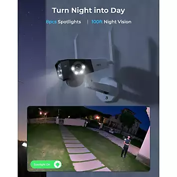 Reolink 6MP Dual-Lens with 180° Panorama View 2.4/5GHz Wi-Fi Wireless Duo Camera with 64GB SD Card | Kaleidoscope