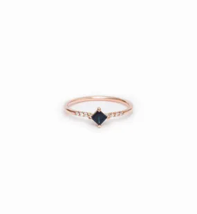 Rose Gold Sapphire Point Equilibrium Ring