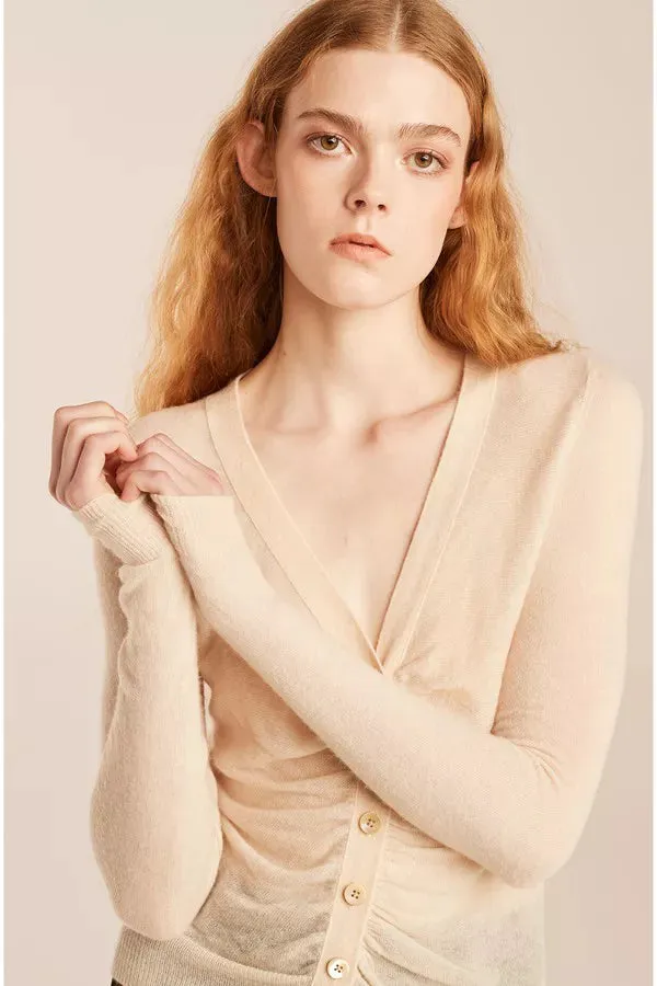Ruche Cardigan - Biscuit