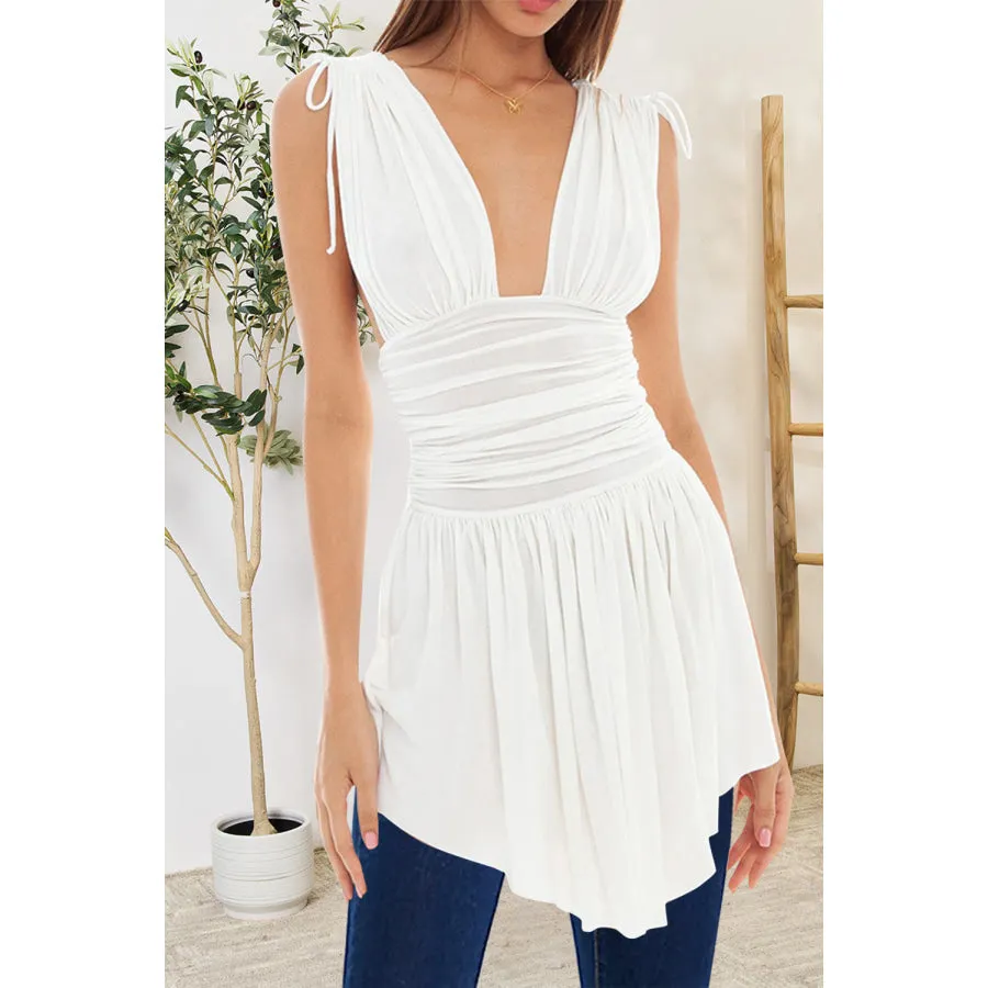 Ruched Wide Strap Tank
