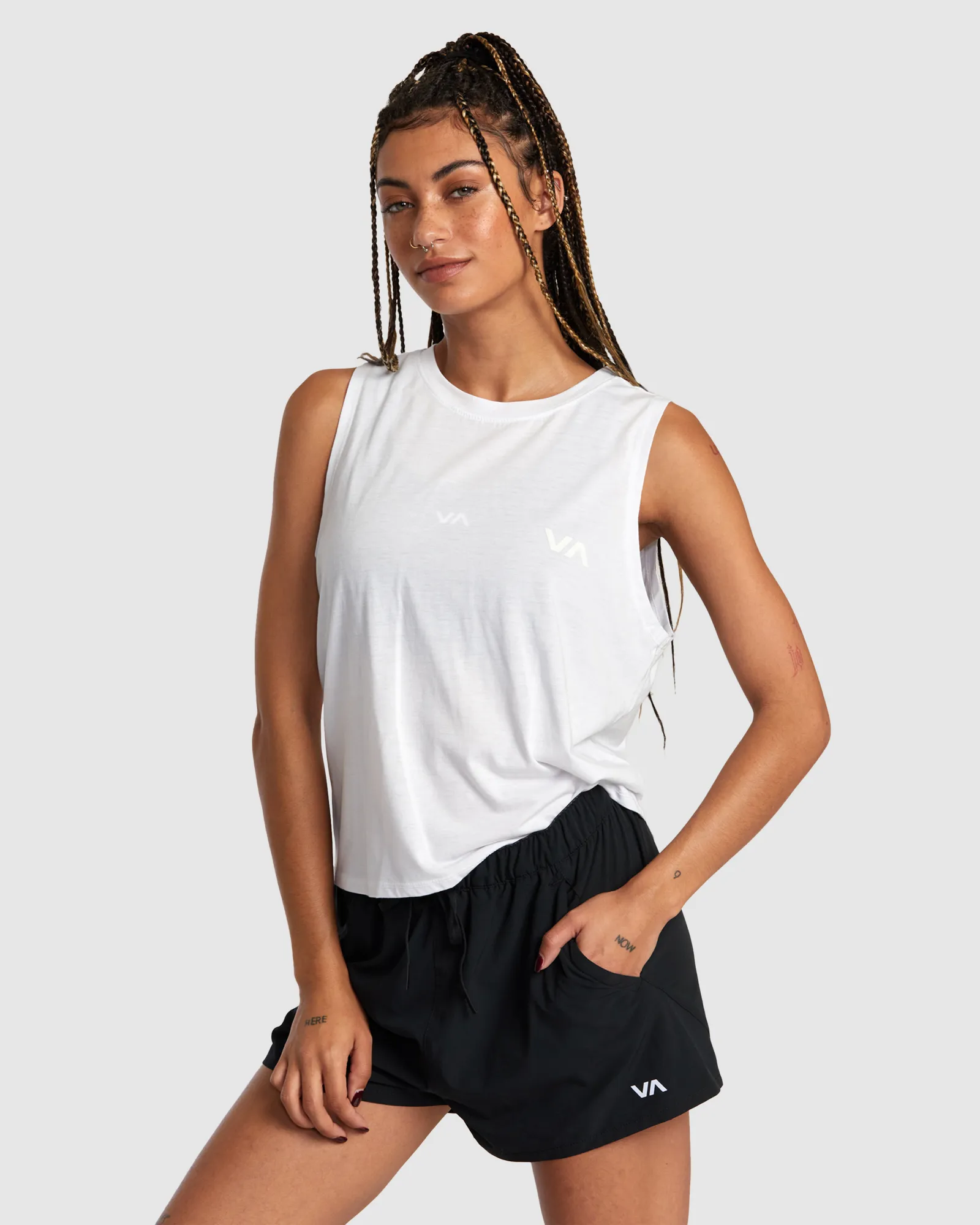 Rvca Va 2 - Sports Vest Top For Women - White | SurfStitch