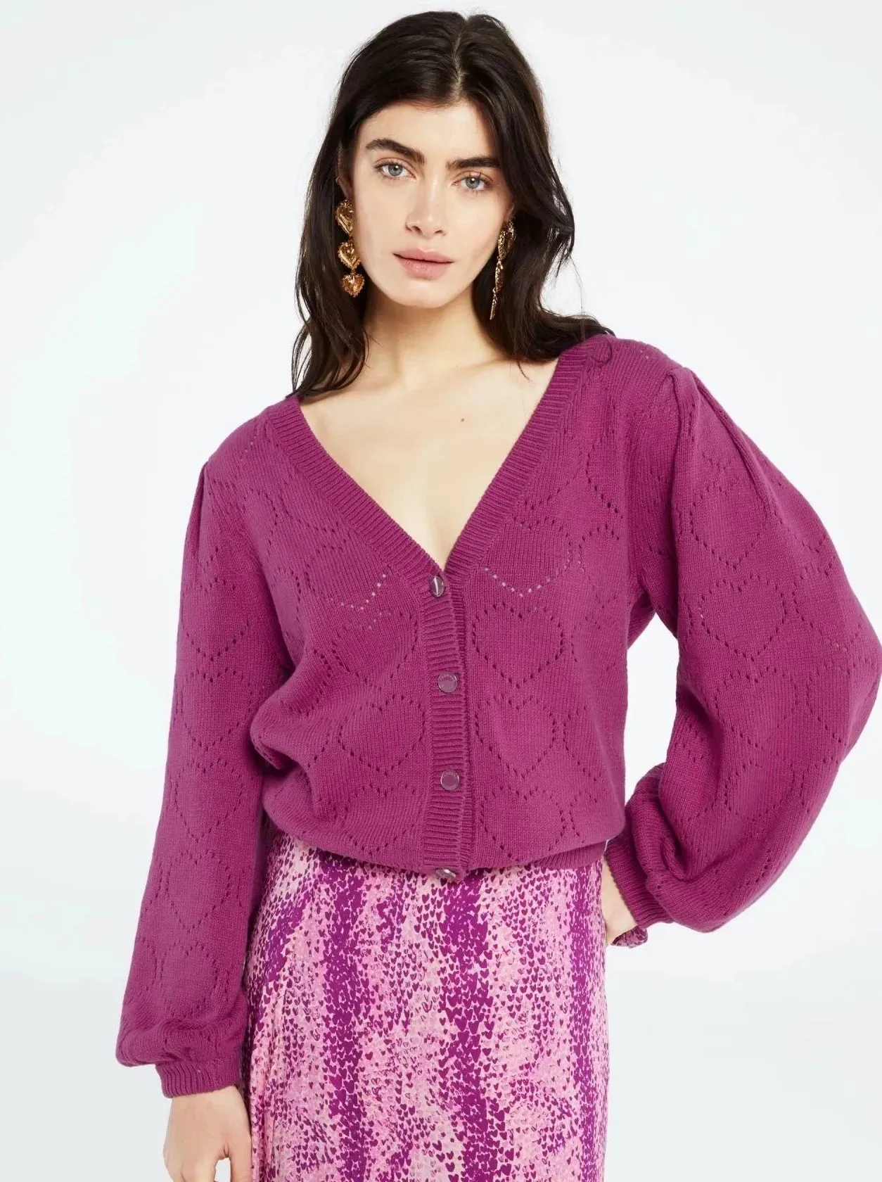 Sacs of Ashbourne   Fabienne Chapot Rosie Cardigan-Magenta