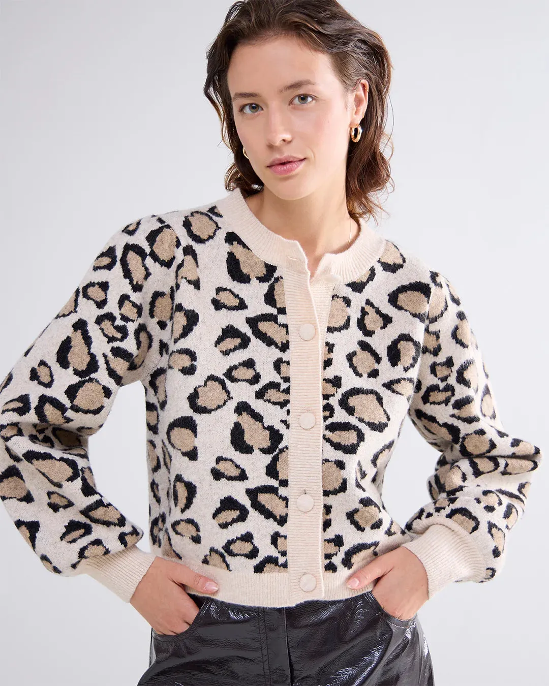 Sacs of Ashbourne   Summum Leopard Cardigan